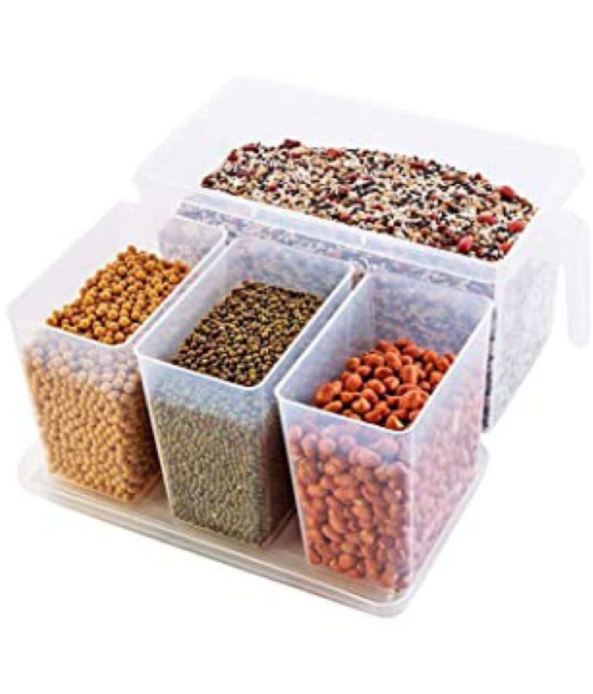     			Kkart 3 in 1 Container Plastic Transparent Dal Container ( Set of 1 )