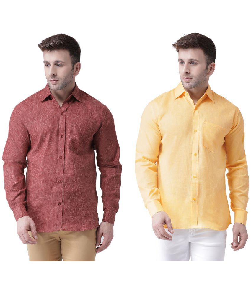     			RIAG Cotton Blend Regular Fit Solids Full Sleeves Men's Casual Shirt - Multicolor ( Pack of 2 )