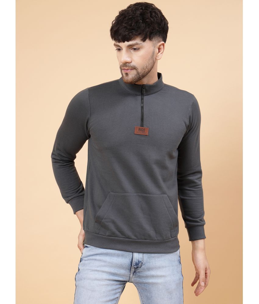     			Rigo Cotton Round Neck Men's Sweatshirt - Grey ( Pack of 1 )