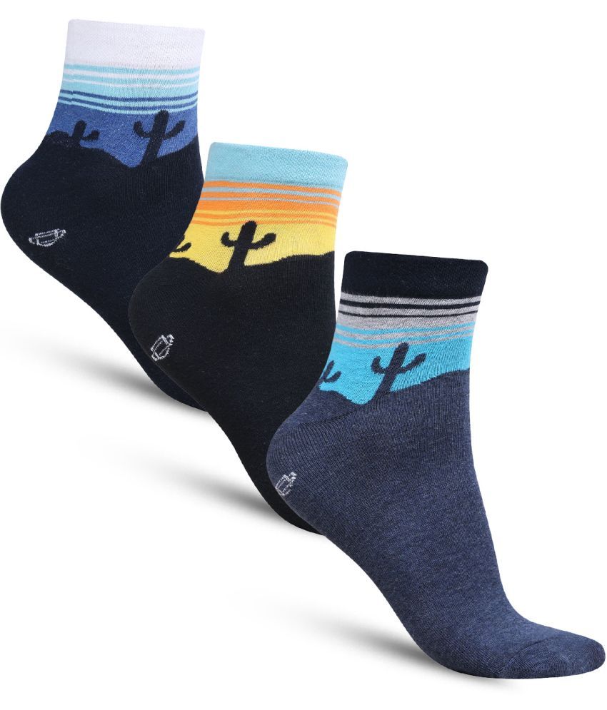     			Dollar - Cotton Men's Printed Multicolor Low Ankle Socks ( Pack of 3 )