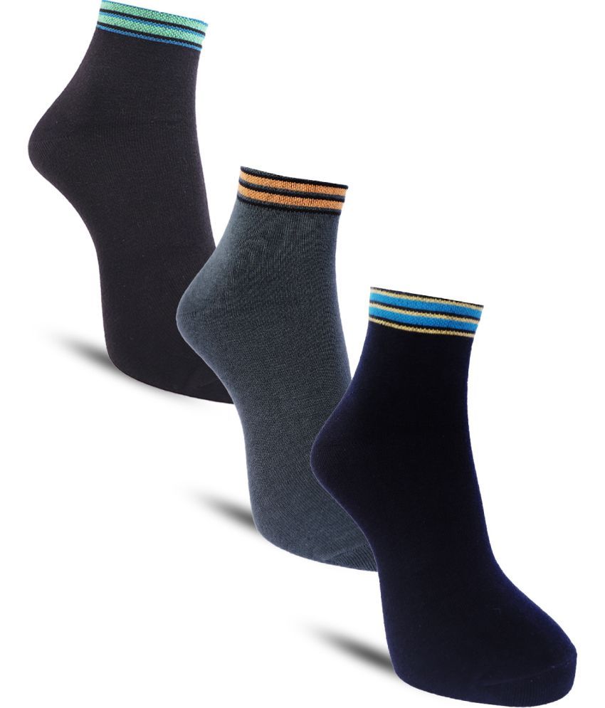     			Dollar - Cotton Men's Solid Multicolor Ankle Length Socks ( Pack of 3 )