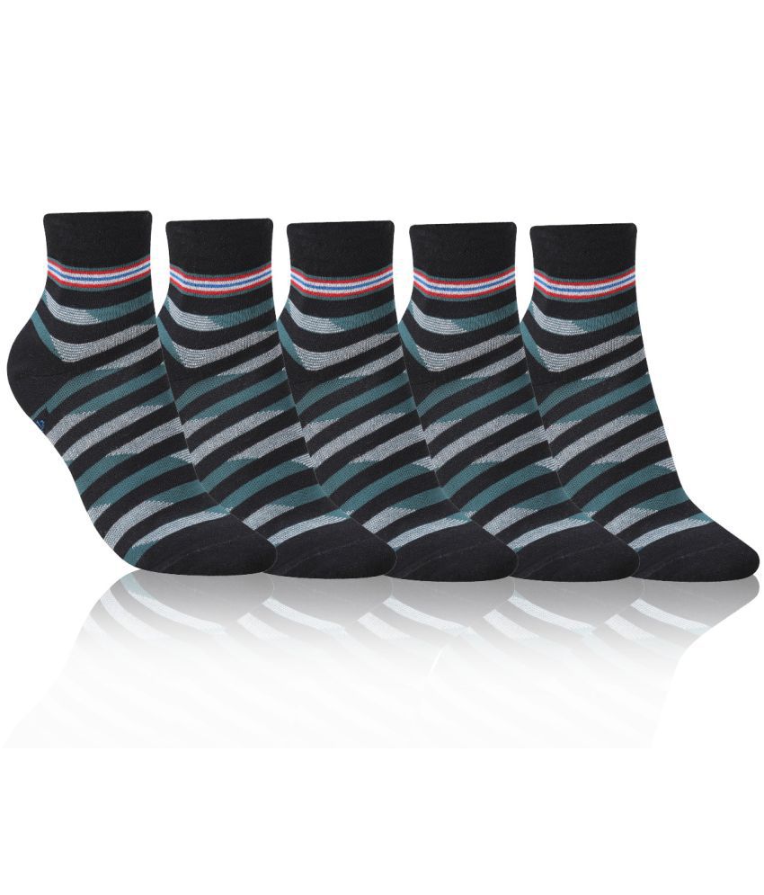     			Dollar - Cotton Men's Striped Blue Ankle Length Socks ( Pack of 5 )