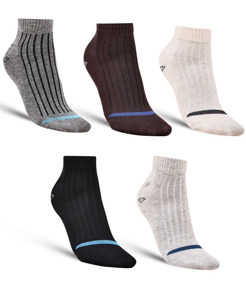     			Dollar - Cotton Men's Striped Multicolor Ankle Length Socks ( Pack of 5 )