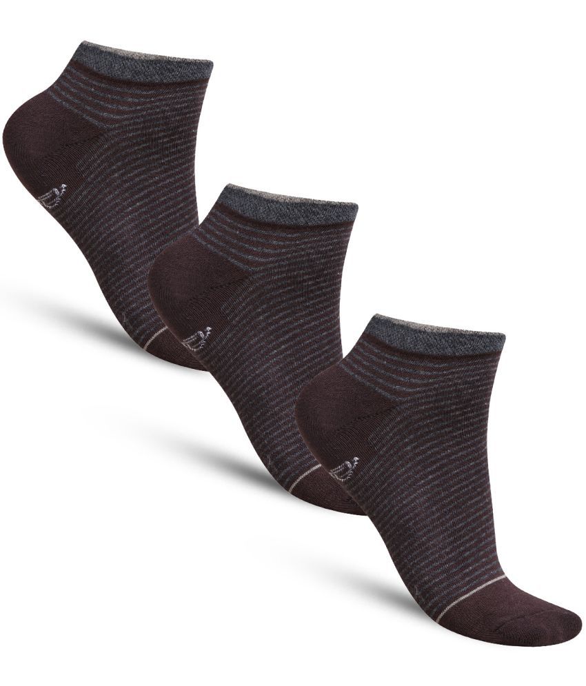     			Dollar - Cotton Men's Striped Grey Melange Mid Length Socks ( Pack of 3 )