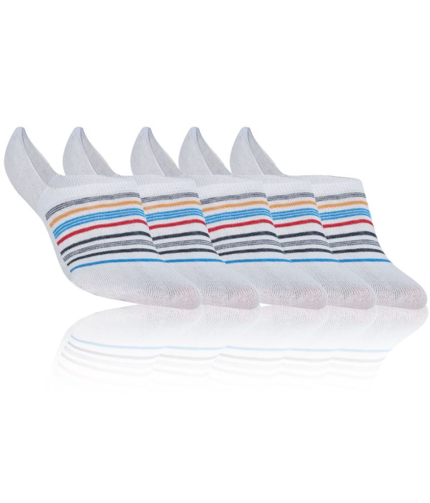     			Dollar - Cotton Men's Striped White Sneaker Socks ( Pack of 5 )