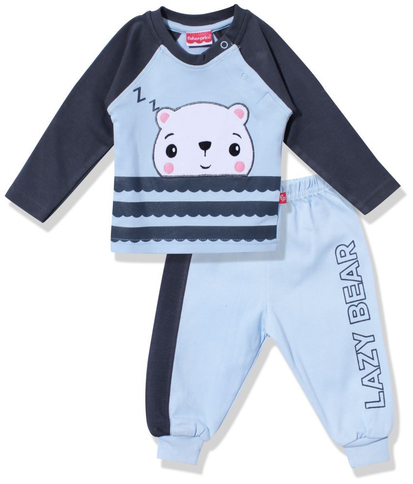     			Fisher Price - Blue Cotton Baby Boy T-Shirt & Pyjama Set ( Pack of 1 )