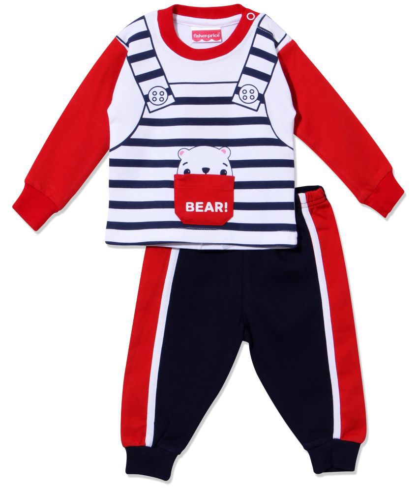    			Fisher Price - Red Cotton Baby Boy T-Shirt & Pyjama Set ( Pack of 1 )