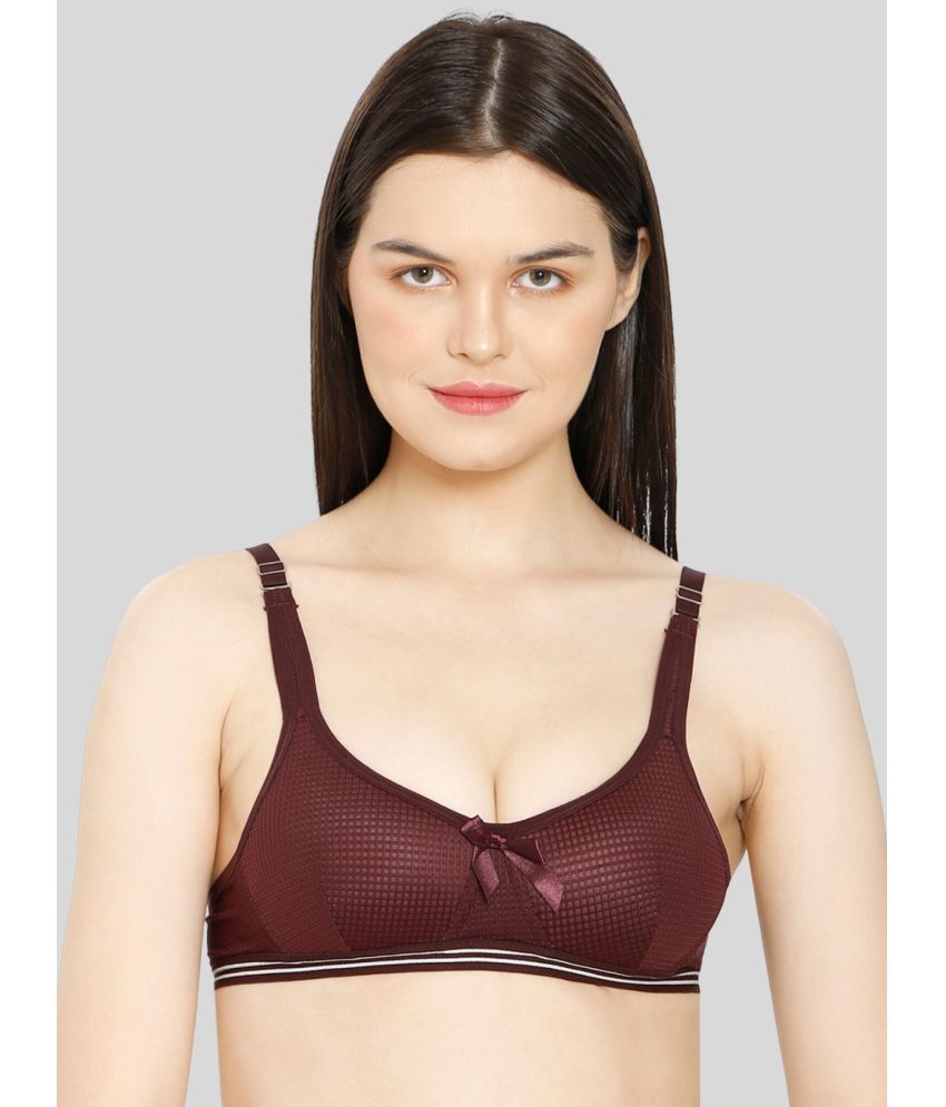     			ILRASO - Maroon Cotton Blend Lightly Padded Women's Plunge Bra ( Pack of 1 )