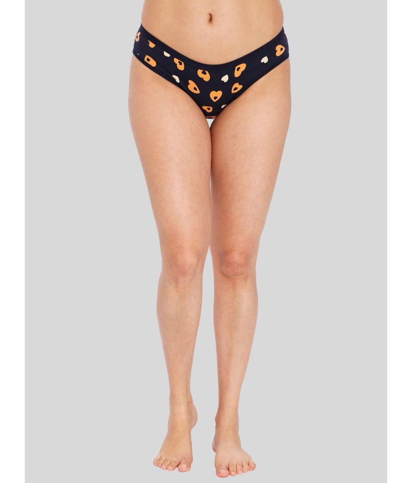    			ILRASO - Navy Cotton Printed Women's Bikini ( Pack of 1 )