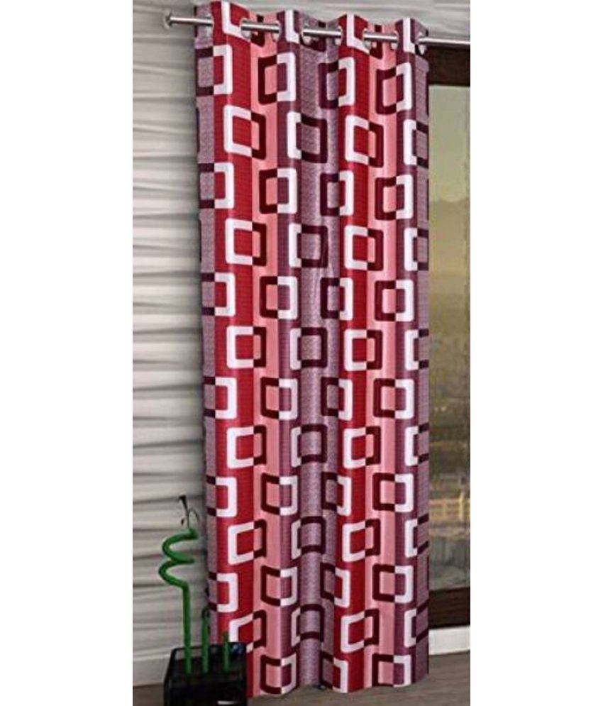     			N2C Home Floral Semi-Transparent Eyelet Curtain 7 ft ( Pack of 1 ) - Multicolor