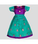 MangoPies - Green Cotton Blend Girls A-line Dress ( Pack of 1 )