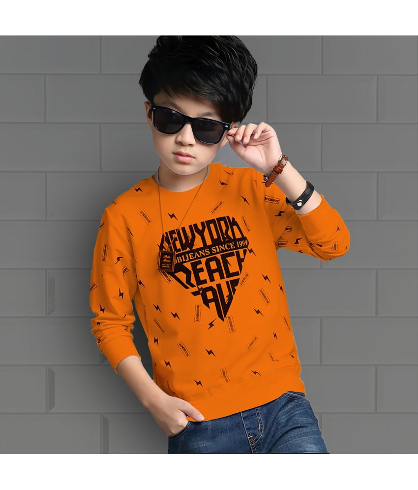     			Supersquad - Orange Cotton Boys Sweatshirt ( Pack of 1 )