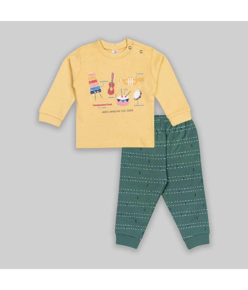     			Zero Pack of 1 Baby Boys Cotton Blend T-Shirt & Trouser ( Yellow )