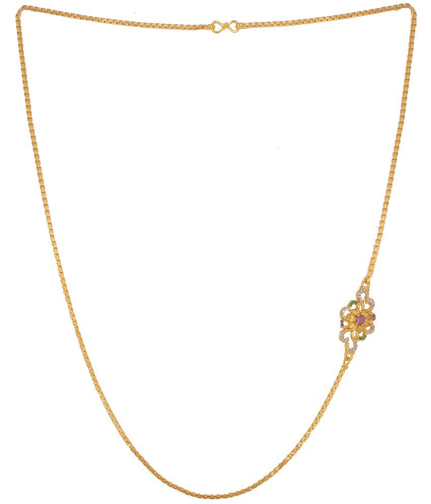     			JIPPA - Golden Metal Necklace ( Pack of 1 )