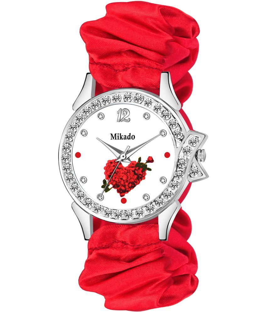     			Mikado - Red Fabric Analog Womens Watch