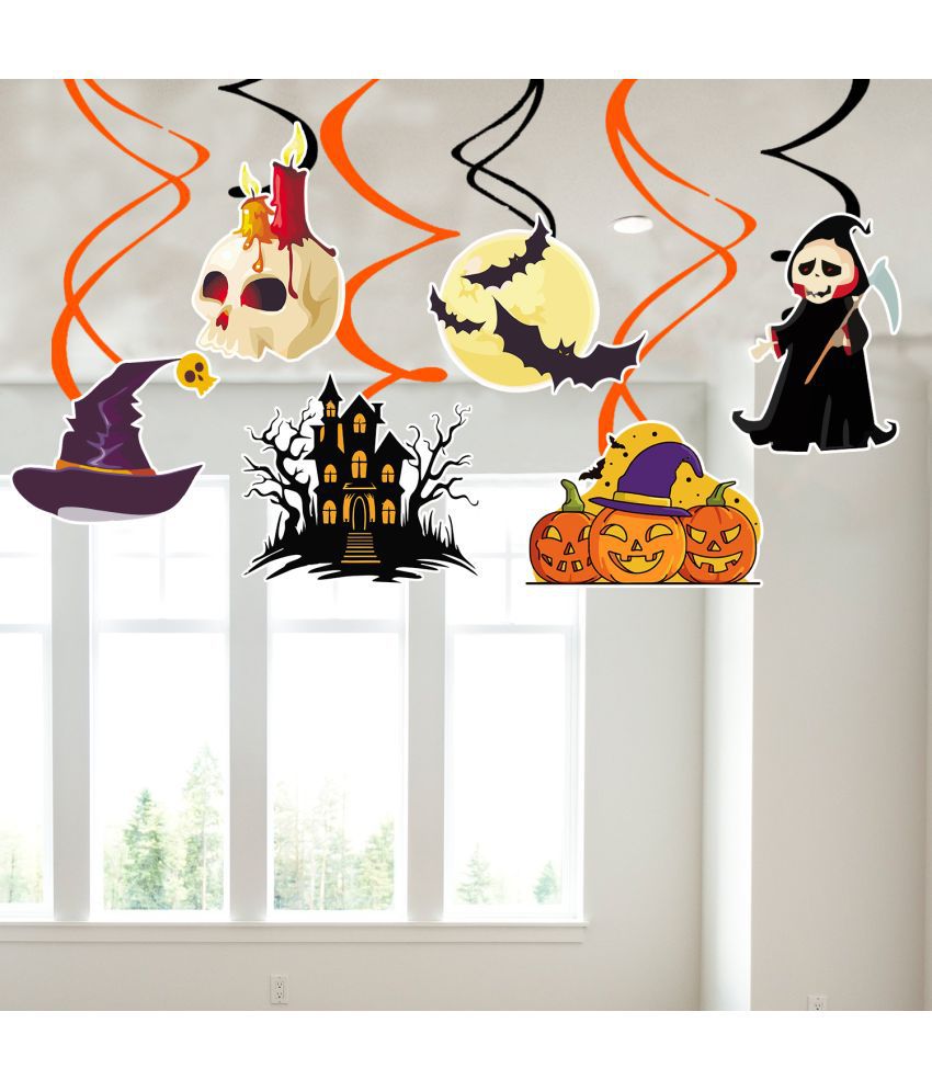     			Zyozi Halloween Theme Party Decorations Hanging Swirls - Halloween Hanging Swirls for Party/Party Decoration Items (Pack Of 6)