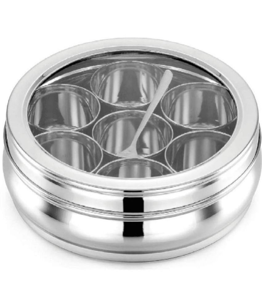     			ATROCK Masala Box Steel Silver Spice Container ( Set of 1 )