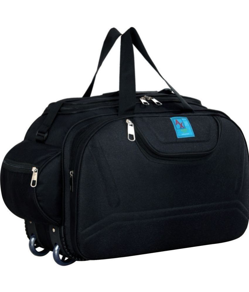     			AXEN BAGS - 55 Ltrs Black Polyester Duffle Trolley