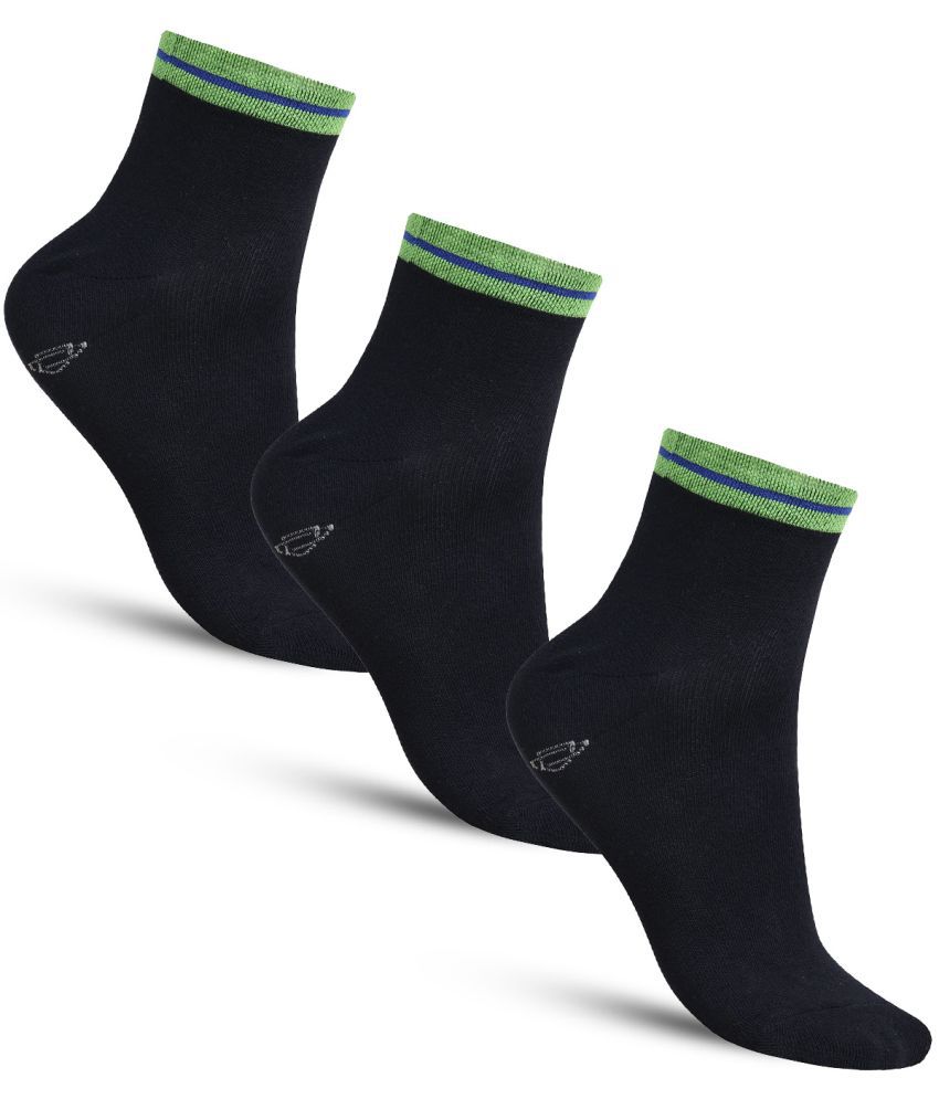     			Dollar - Cotton Men's Solid Black Ankle Length Socks ( Pack of 3 )
