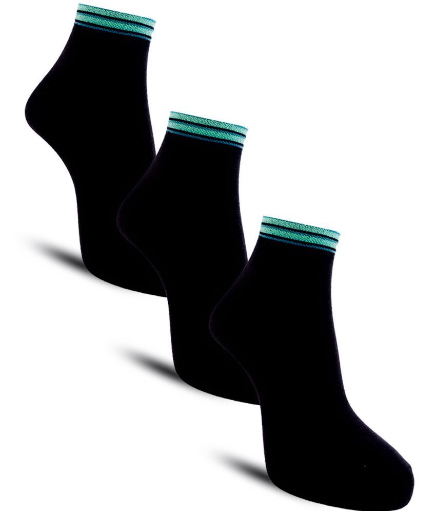     			Dollar - Cotton Men's Solid Black Ankle Length Socks ( Pack of 3 )