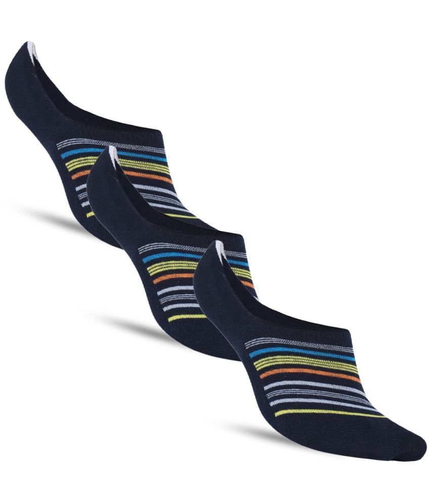     			Dollar - Cotton Men's Striped Black Sneaker Socks ( Pack of 3 )