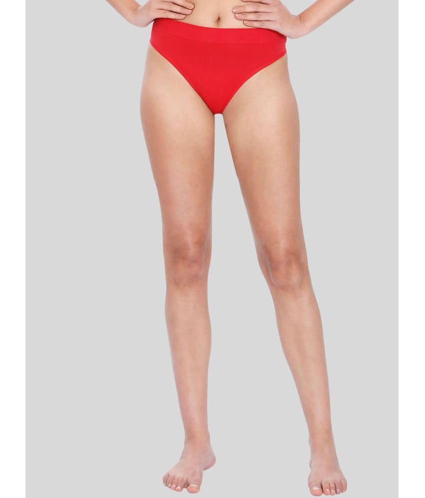     			ILRASO Poly Cotton Solid Women's Bikini ( Red )