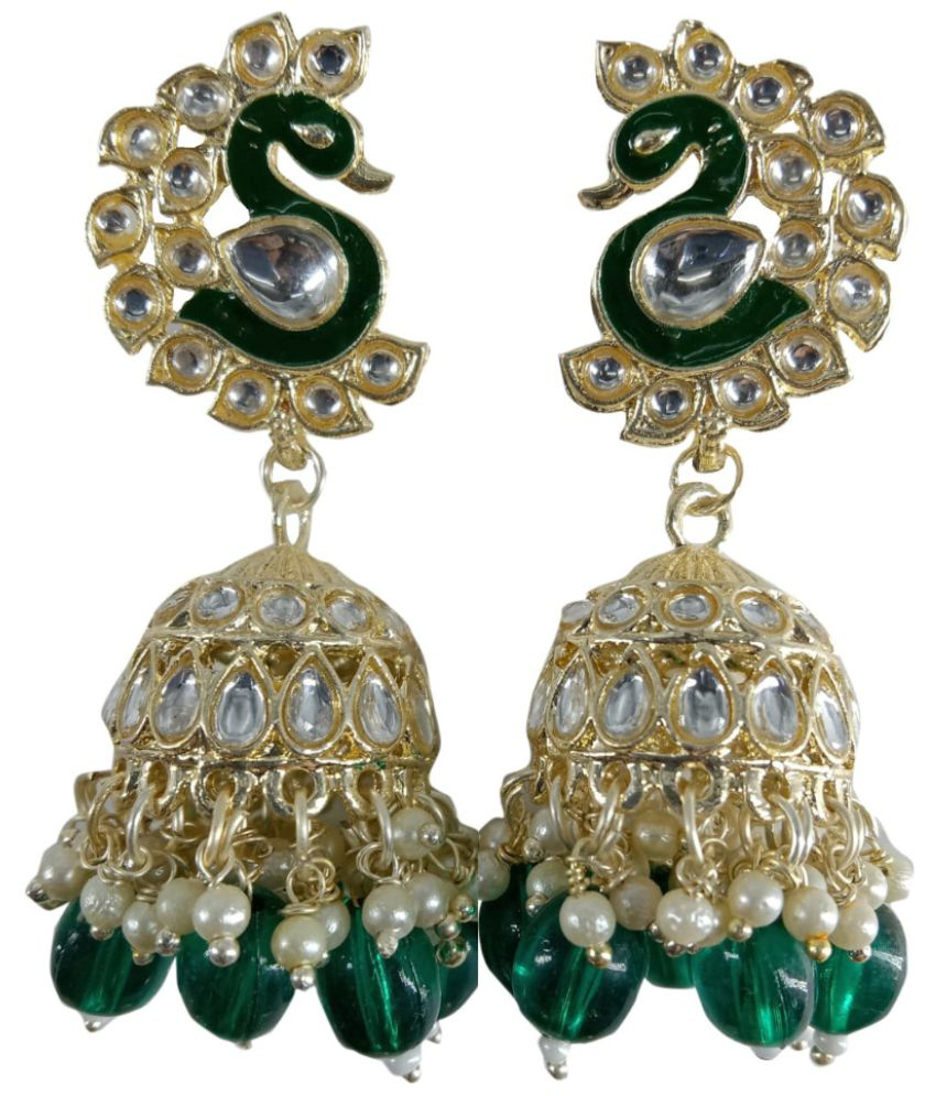     			Jiyanshi fashion Green Jhumki Earrings ( Pack of 1 )