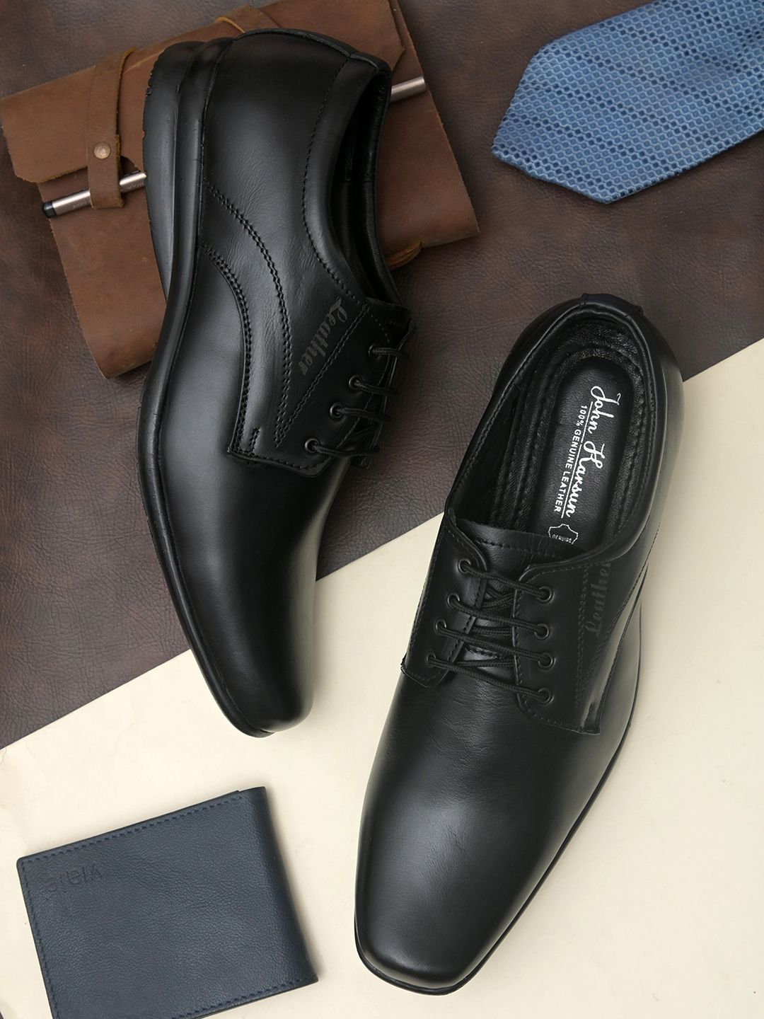     			John Karsun - Black Men's Derby Formal Shoes