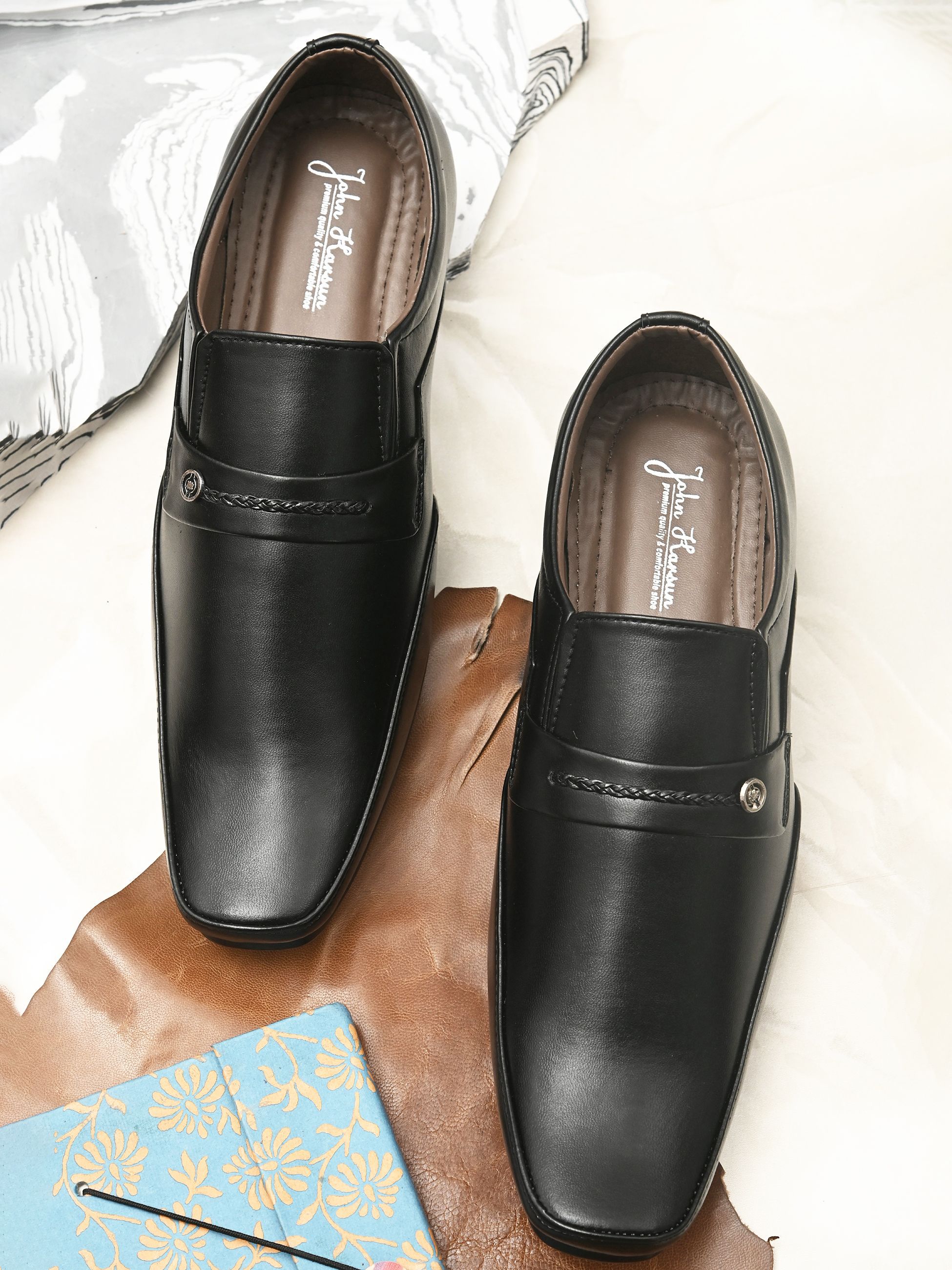     			John Karsun Slip On Artificial Leather Black Formal Shoes