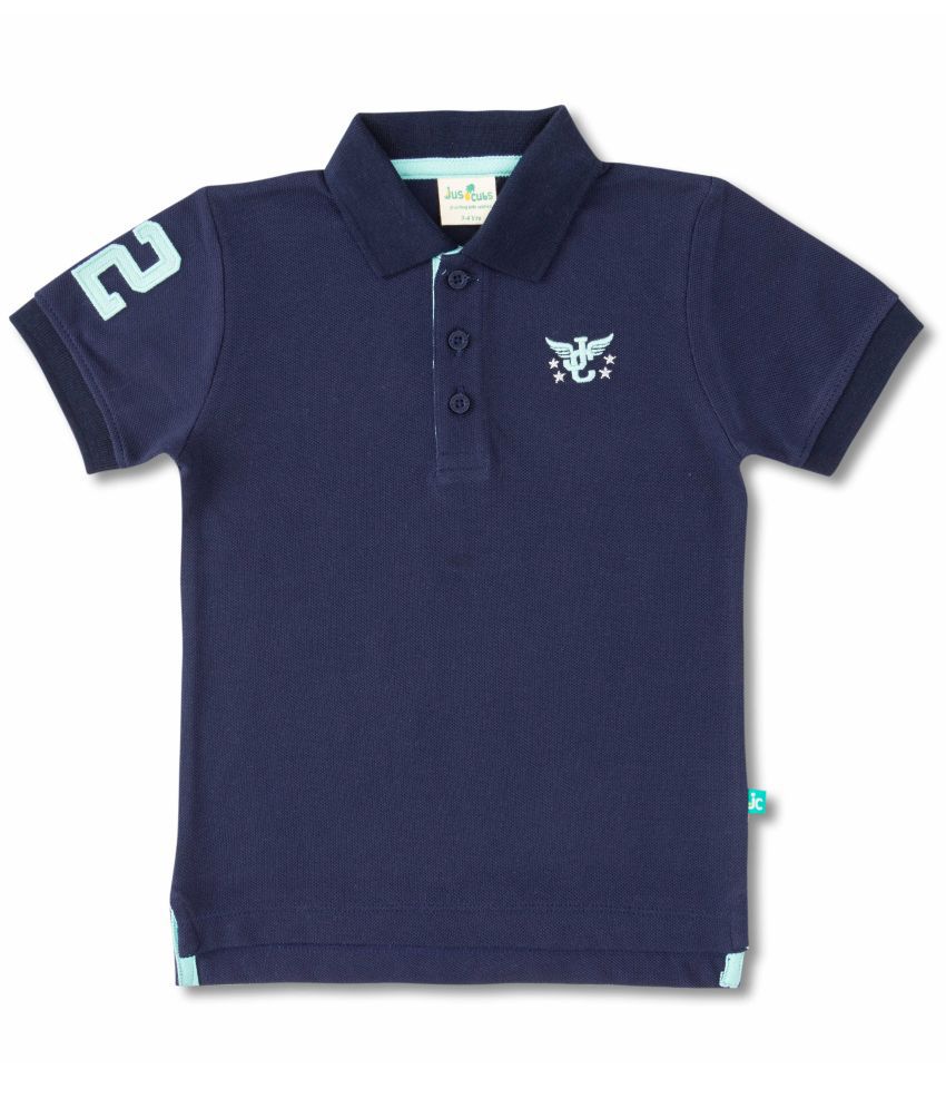     			Juscubs - Navy Blue Cotton Blend Boy's Polo T-Shirt ( Pack of 1 )