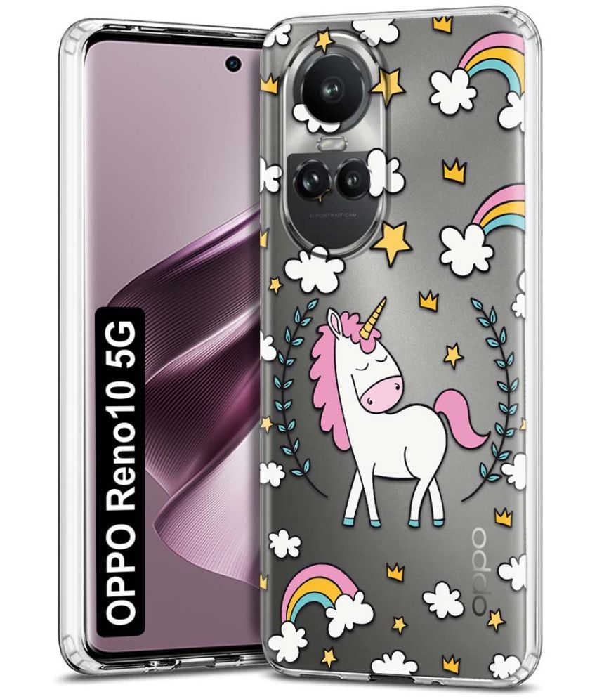     			NBOX - Multicolor Printed Back Cover Silicon Compatible For Oppo Reno 10 5G ( Pack of 1 )