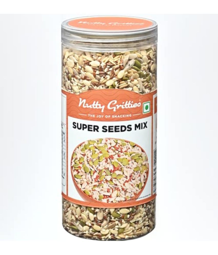     			Nutty Gritties Super Seeds Mix 650g - Roasted Flax, Chia, Sesame, Sunflower, Watermelon, Pumpkin Seeds, Mixed Seeds for Eating | Resealable Jar
