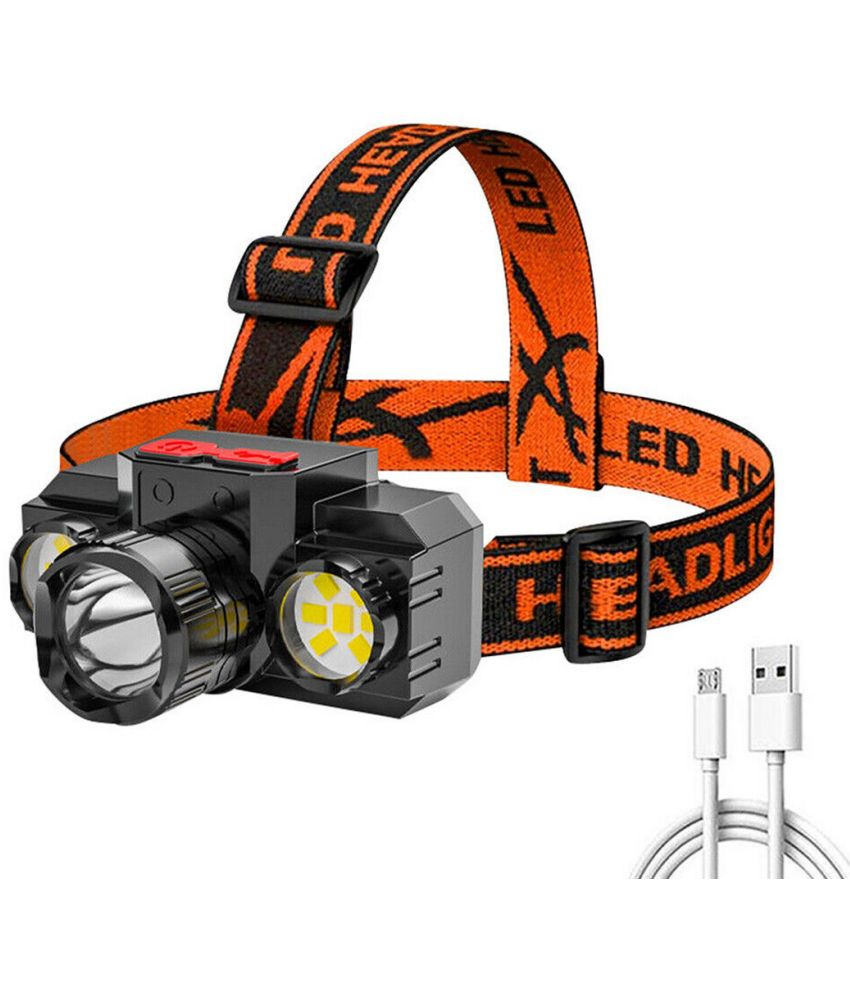     			COB LED Headlamp USB Rechargeable Headlight Torch Flashlight Waterproof 4 Modes