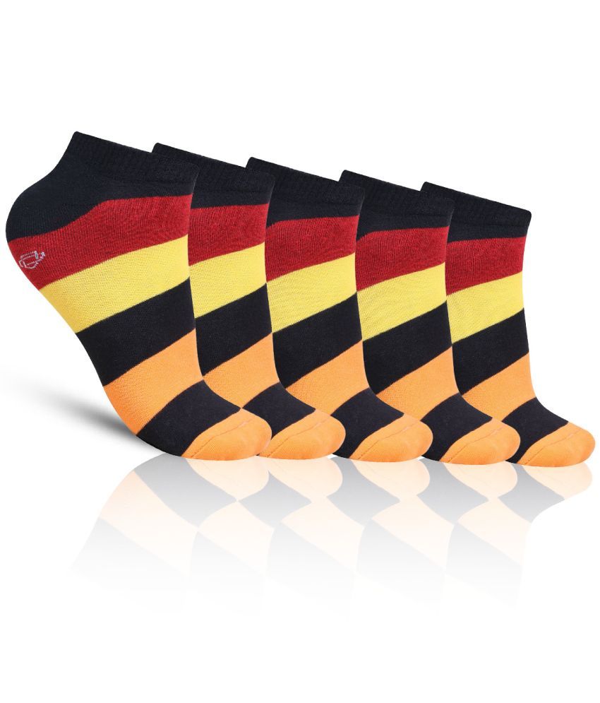     			Dollar - Cotton Men's Printed Black Low Ankle Socks ( Pack of 5 )