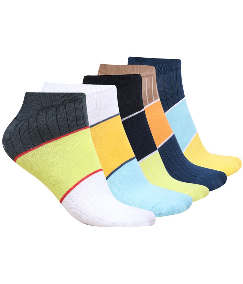     			Dollar - Cotton Men's Printed Multicolor Low Ankle Socks ( Pack of 5 )