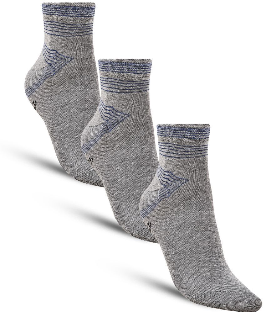     			Dollar - Cotton Men's Solid Grey Melange Ankle Length Socks ( Pack of 3 )