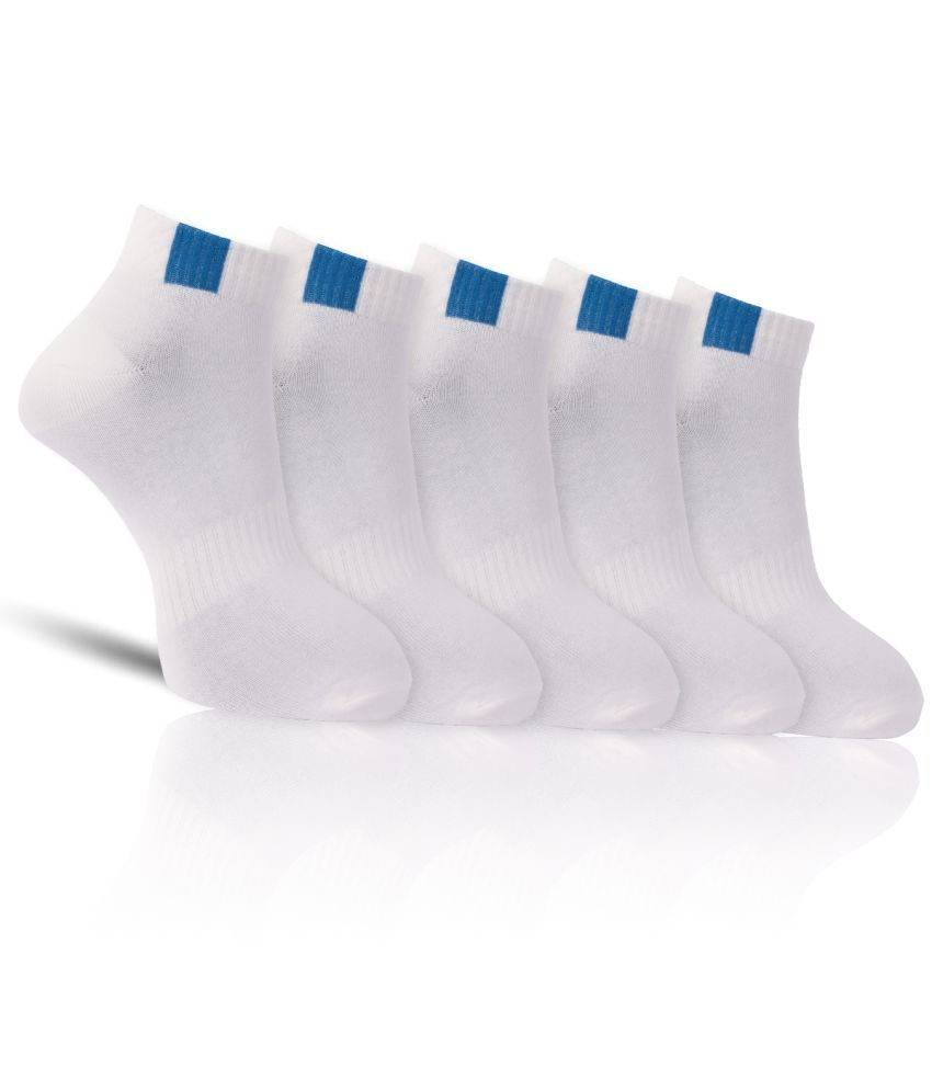     			Dollar - Cotton Men's Solid White Ankle Length Socks ( Pack of 5 )