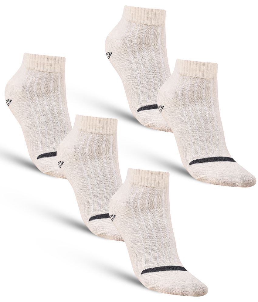     			Dollar - Cotton Men's Striped Cream Ankle Length Socks ( Pack of 5 )