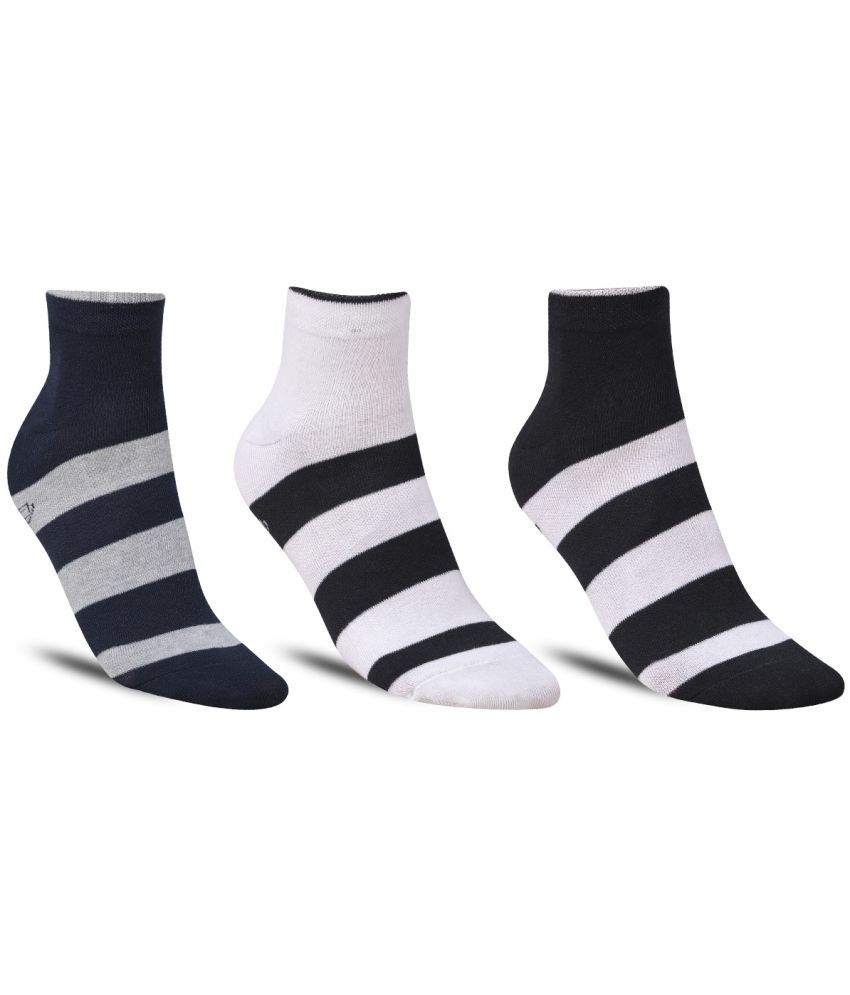     			Dollar - Cotton Men's Striped Multicolor Ankle Length Socks ( Pack of 3 )