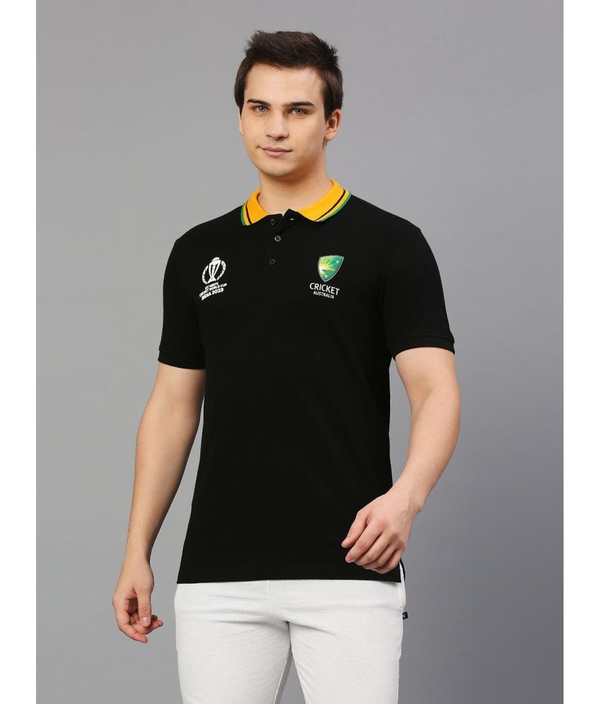     			FanCode - Black Cotton Regular Fit Men's Sports Polo T-Shirt ( Pack of 1 )