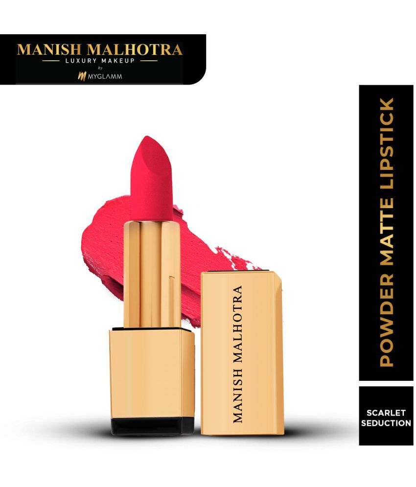     			MyGlamm Manish Malhotra Beauty Powder Matte Lipstick-Scarlet Seduction-4gm