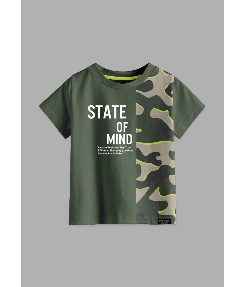     			CODEZ - Olive Cotton Blend Boy's T-Shirt ( Pack of 1 )