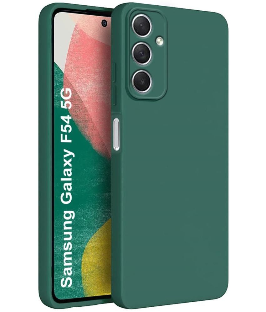     			Case Vault Covers - Green Flip Cover Silicon Soft cases Compatible For Samsung Galaxy F54 5G ( Pack of 1 )