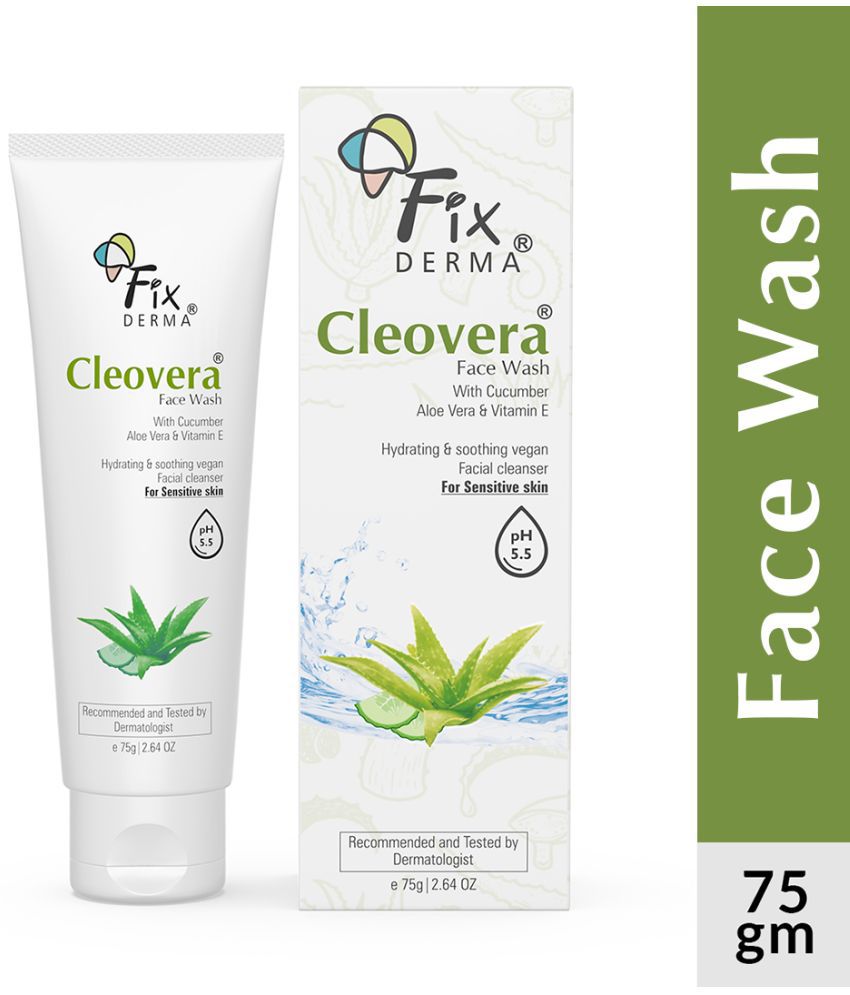     			Fixderma Cleovera Cucumber & Aloe Vera Face Wash With Vitamin E For All Skin Types, 75gm