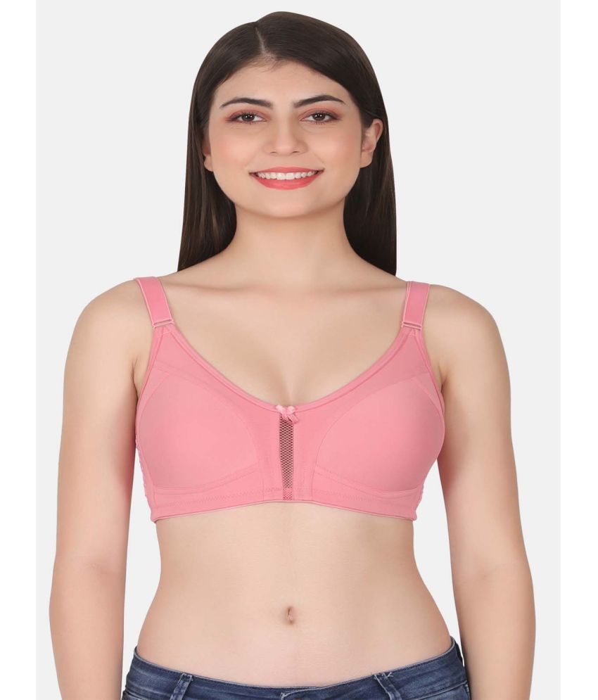     			LACYLUXE - Peach Cotton Blend Lightly Padded Women's Minimizer Bra ( Pack of 1 )