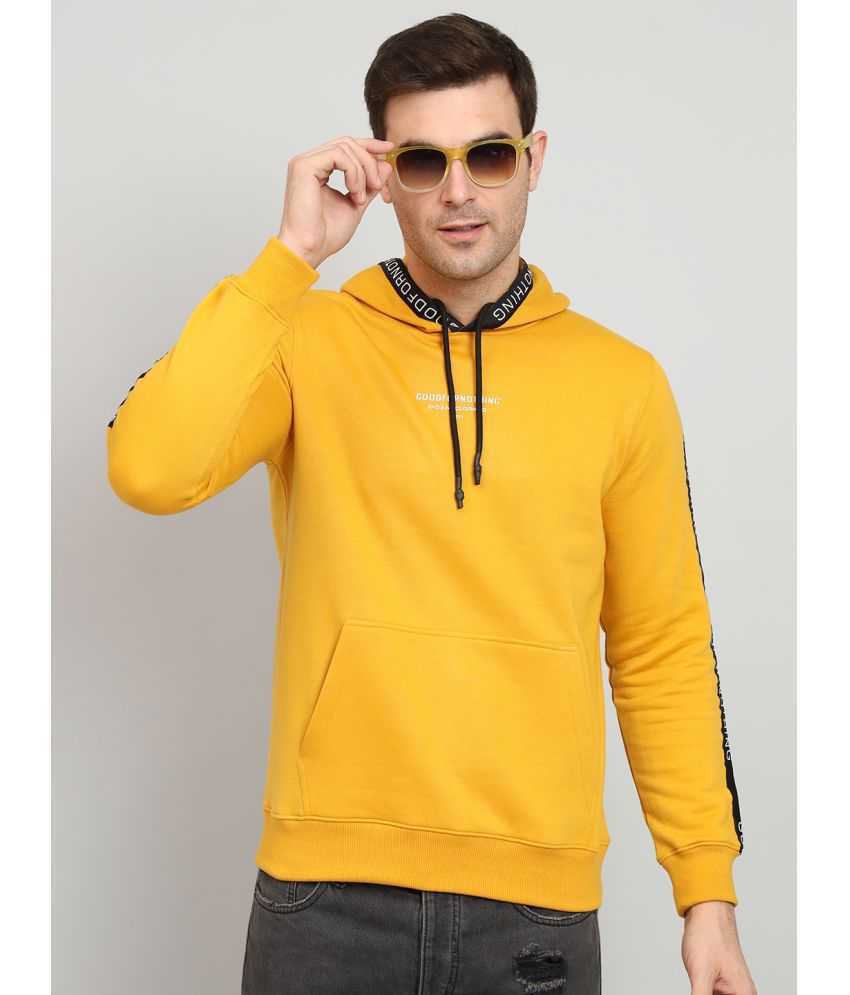     			OGEN Cotton Blend Hooded Men's Sweatshirt - Mustard ( Pack of 1 )