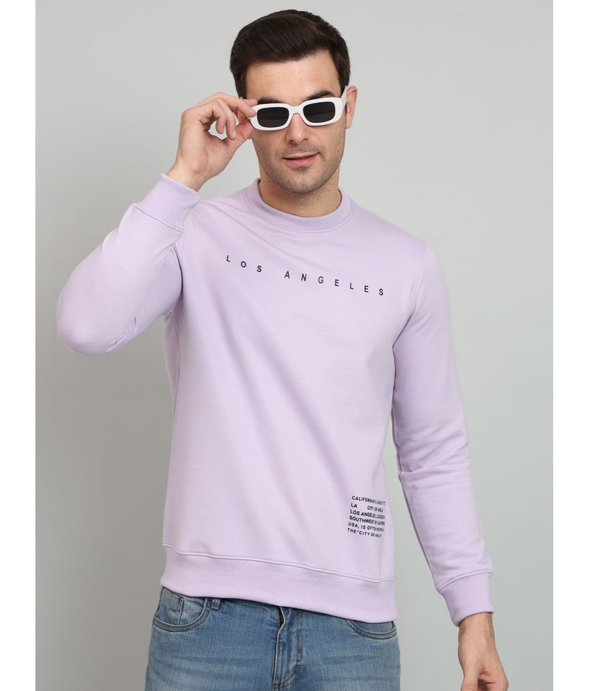     			OGEN Cotton Blend Round Neck Men's Sweatshirt - Lavender ( Pack of 1 )