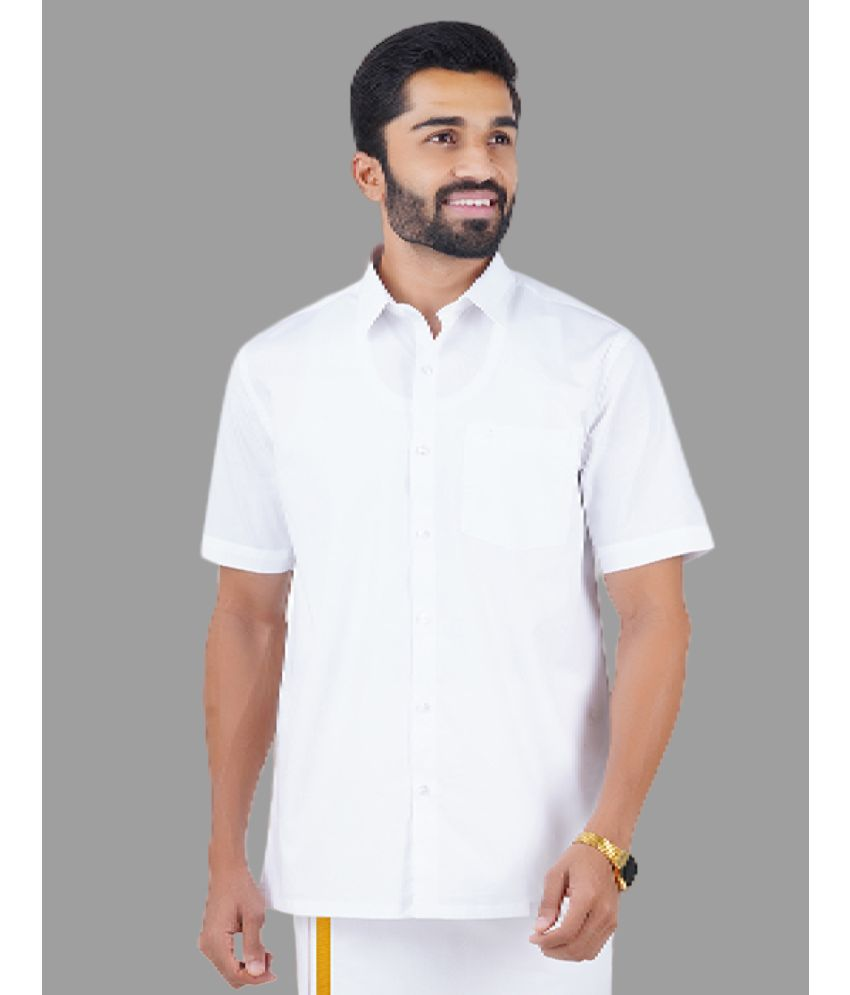     			Ramraj cotton Cotton Regular Fit Half Sleeves Men's Formal Shirt - White ( Pack of 1 )