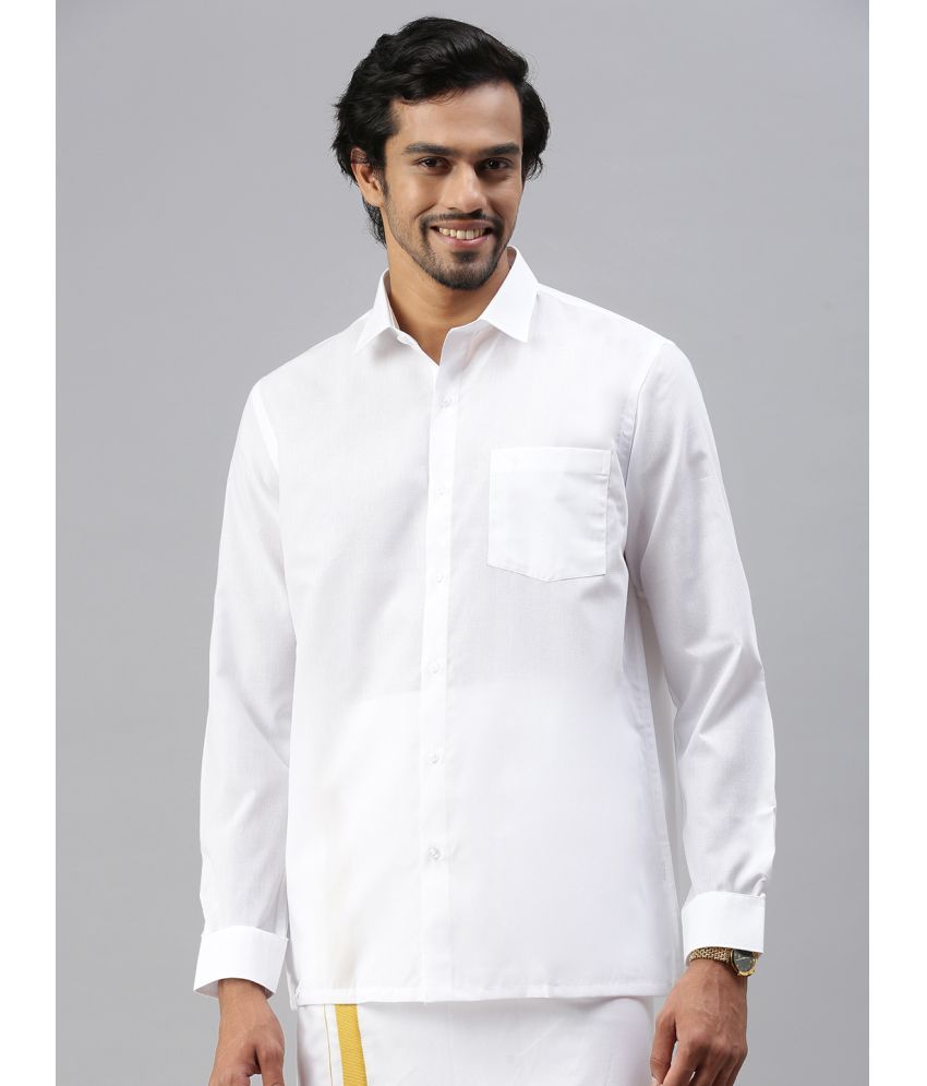     			Ramraj cotton Cotton Regular Fit Full Sleeves Men's Formal Shirt - White ( Pack of 1 )