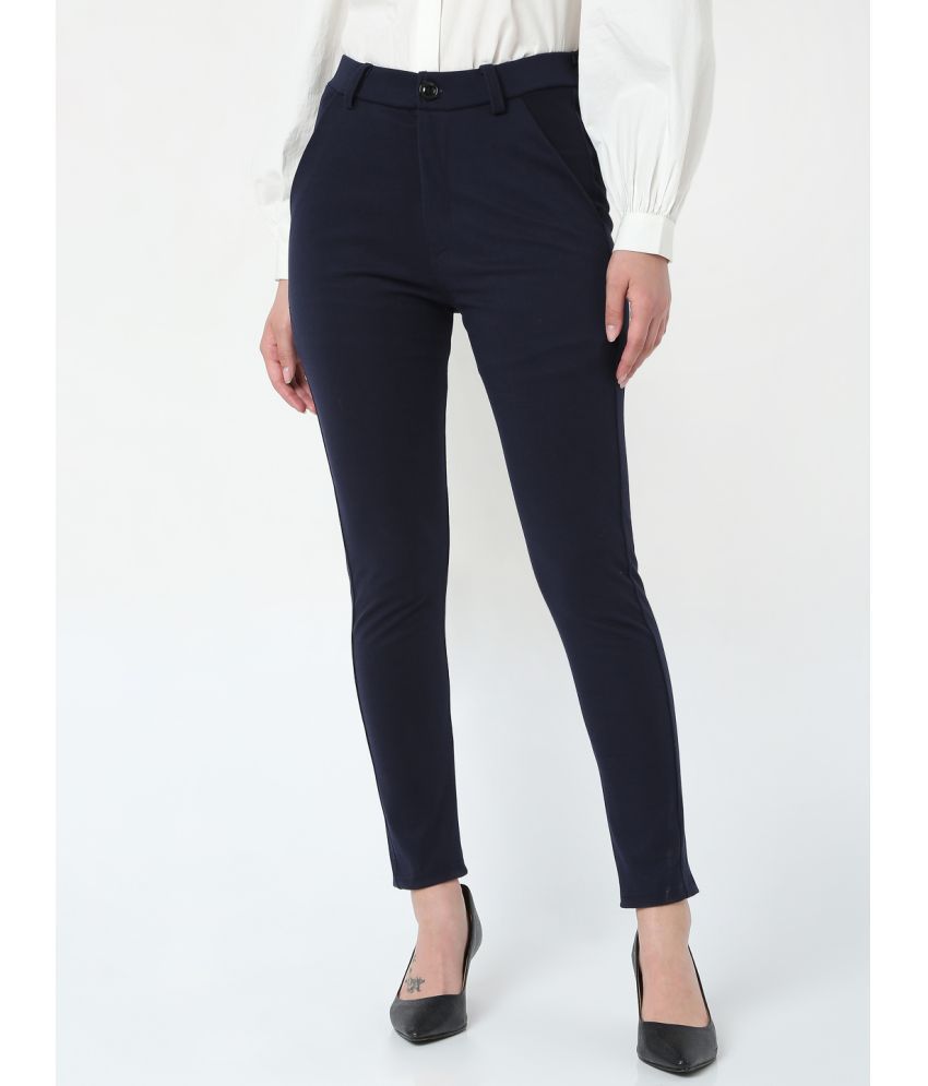     			Smarty Pants - Blue Cotton Regular Women's Formal Pants ( Pack of 1 )